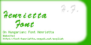henrietta font business card